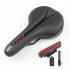 Mountain Bike Cushion with Light Bike Saddle Thicken Silicone Rear Lights Bike Seat Black red  2213 tail light 270 144mm