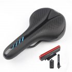 Mountain Bike Cushion with Light Bike Saddle Thicken Silicone Rear Lights Bike Seat Black and blue +2213 tail light_270*144mm