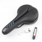 Mountain Bike Cushion with Light Bike Saddle Thicken Silicone Rear Lights Bike Seat Black blue   red and blue tail light 270 144mm