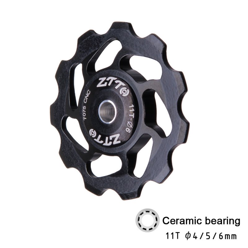 Mountain Bike Transmission Rear Dial Wheel High-end Ceramic Palin Guide Wheel 11T Tooth Aluminum Alloy Tension Wheel black