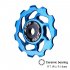 Mountain Bike Transmission Rear Dial Wheel High end Ceramic Palin Guide Wheel 11T Tooth Aluminum Alloy Tension Wheel blue