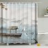 Mountain Printing Shower  Curtain Waterproof 3d Digital Printing Decor Bathroom Ink landscape painting 150 180cm