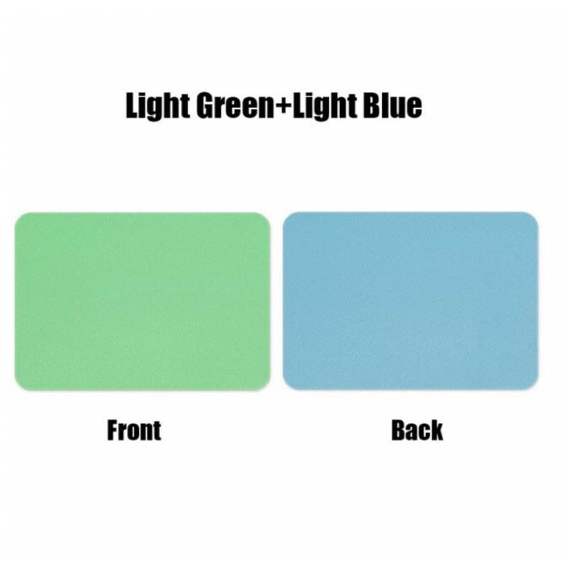 Mouse  Pad  Double-sided  Non-slip Plain Color Waterproof Leather Gaming Mouse Mat Green+blue
