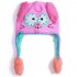 Moving Ears Hat Infant Bomber Hat Sweet Cute Knitted Cartoon Wool Hat Purple Cat OPP packaging