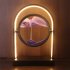Moving Sand Art Lamp Sand Lamp With LED Light Transparent Glass Stainless Steel Bracket 3D Mobile Sand Painting Table Lamp Decor For Bedroom Living Room black q