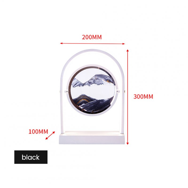Moving Sand Art Lamp Sand Lamp With LED Light Transparent Glass Stainless Steel Bracket 3D Mobile Sand Painting Table Lamp Decor