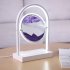 Moving Sand Art Lamp Sand Lamp With LED Light Transparent Glass Stainless Steel Bracket 3D Mobile Sand Painting Table Lamp Decor For Bedroom Living Room black q