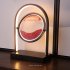 Moving Sand Art Lamp Sand Lamp With LED Light Transparent Glass Stainless Steel Bracket 3D Mobile Sand Painting Table Lamp Decor For Bedroom Living Room black q