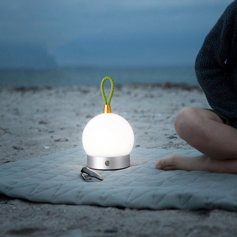 Portable Outdoor Camping Atmosphere Light Charging Table Lamp Bedroom Bedside Night Lights with Handle Black