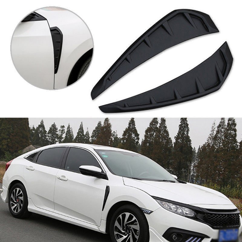 2pcs ABS Side Fender Vent Air Wing Cover Trim for 2016-2020 Honda Civic  