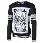 MrWonder Men s Casual 3D Poker Print Crewneck Long Sleeve Pullover Sweatshirt Black L