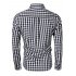 MrWonder Men s Slim Fit 100  Cotton Button Down Long Sleeve Plaid Shirt Black and white grid XL