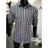 MrWonder Men s Slim Fit 100  Cotton Button Down Long Sleeve Plaid Shirt Black and white grid M