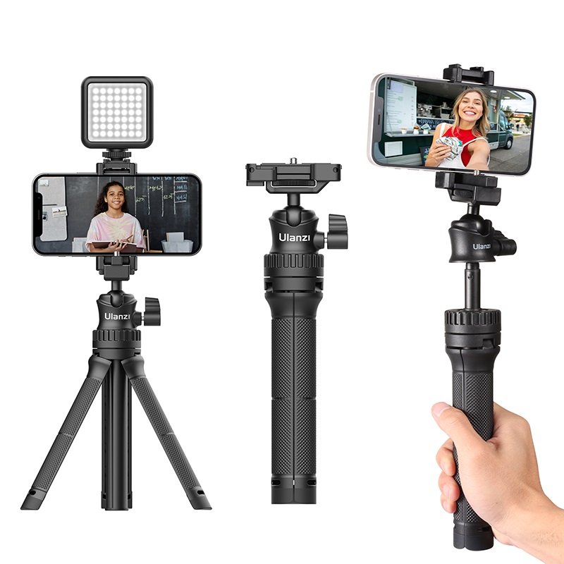 Mt-34 Extendable Smartphone Selfie Tripod With Phone Mount 80cm Vlog Slr Mobile Tripod black