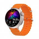 Mt30 Series 8 Smart Watch Wireless Charging 300ma Battery Gps Tracking Fitness Smartwatch Orange Rubber Strap