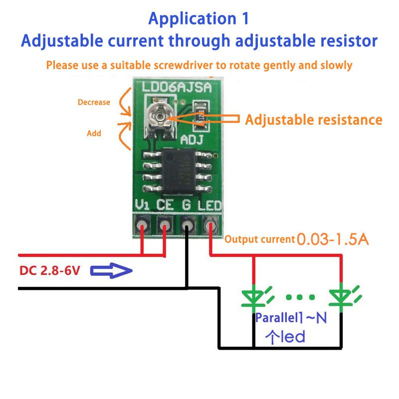 10 pcs DC 3.3/3.7/5V Led Driver 30-1500ma Constant Current Adjustable Module Pwm Control Board
