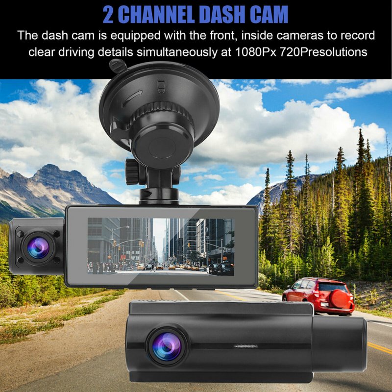 Hd 1080p 3-lens GPS Dash Cam Infrared Night Vision Lcd Screen Driving Recorder Parking Camera 