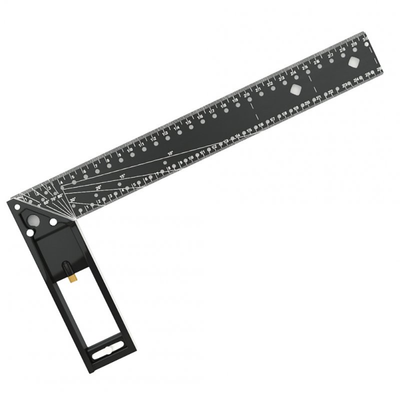 Multi-Angle Measuring Ruler Tool, Carbon Steel High-precision 90 Degree Right Angle Corner Measuring Ruler, Anti-falling Device, For Engineer Carpenter Square ruler 30cm