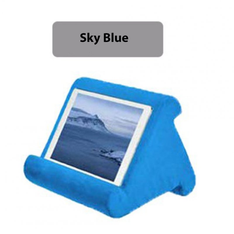 Multi-Angle Pillow Tablet Read Holder Stand Foam Lap Rest Cushion for Pad Phone sky blue_Without net bag
