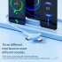 Multi Charging Cable 120W 6A Retractable Charging Cable Travel Accessories Compatible For Android IPhone Type C Devices blue