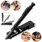 Multi-Function Scribing Tool 3-in-1 Marking Tool Heavy-duty Scribing Ruler Line Measuring Hand Tools For Woodworking Construction Leather Work Black plastic model with pen