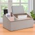 Multi Functional Leather Tissue Box Napkin Holder Tabletop Remote Controller Phone Organize white marble