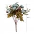 Multi Head Artificial Bouquet Camellia Fake Flower for Home Wedding Party Table Decoration Dark red