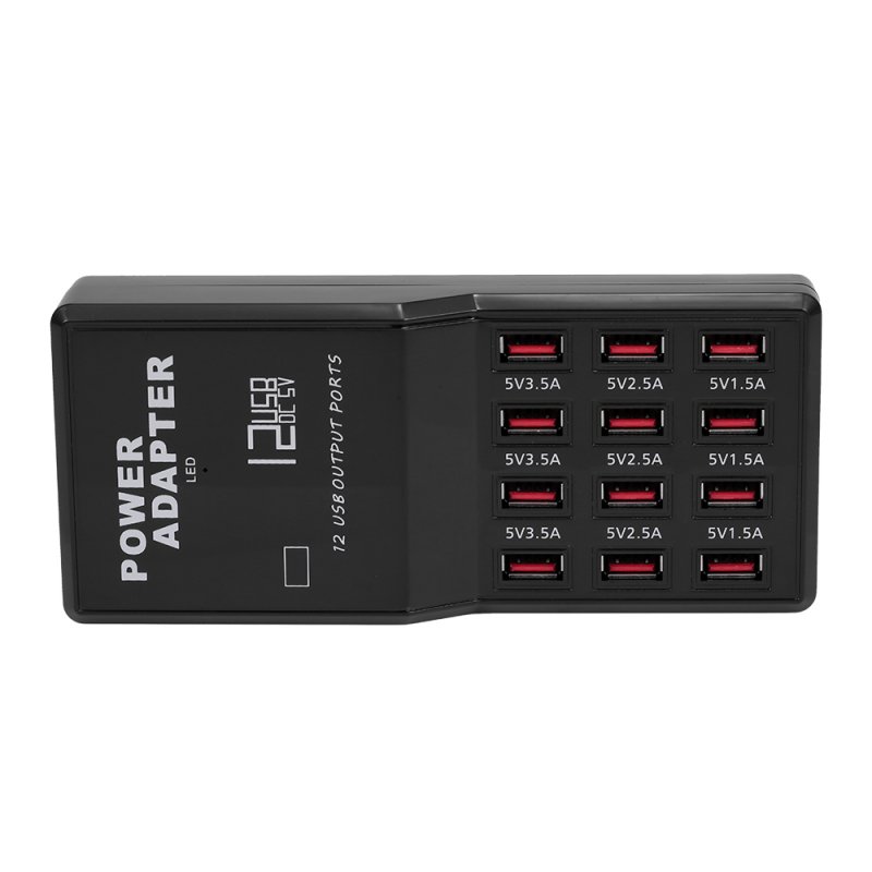 Multi USB Charger 12 Ports Black_UK Plug