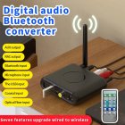 Multi function Digital Audio Bluetooth compatible  Converter Receiver 5 0 Upgrade Audio Amplifier With Remote Control Auxrca Dual Output Wireless Adapter black