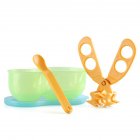 Multi function Portable PP Clip Scissors Baby Food Cut Supplement Scissors Green