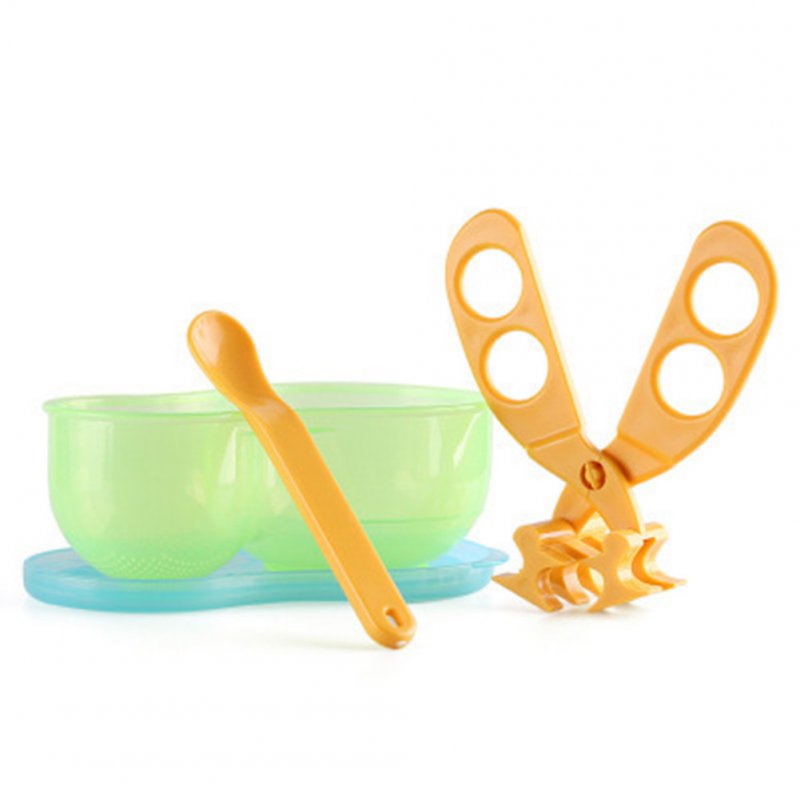 Multi-function Portable PP Clip Scissors Baby Food Cut Supplement Scissors Green