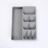 Multi functional Knife Fork Storage  Box Lunch Spoon Organizer Rack Retractable Multi compartment Box Gray