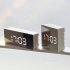 Multi functional Mirror Electronic Alarm Clock Mini Bedside Clock Battery or Plug in Mirror rectangle