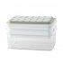 Multi purpose Ice Cube Tray With Lid Large Capacity Food grade Silicone Ice Cube Moulds With 28 Compartments light gray double layer