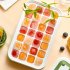 Multi purpose Ice Cube Tray With Lid Large Capacity Food grade Silicone Ice Cube Moulds With 28 Compartments light gray double layer