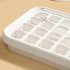 Multi purpose Ice Cube Tray With Lid Large Capacity Food grade Silicone Ice Cube Moulds With 28 Compartments light gray double layer