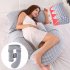 Multifunction Cotton Maternity Pillow G Shape Waist Abdomen Support Cushion Coffee