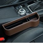 Multifunction Leather Storage Box for Car Seat Side Gap Leather brown copilot