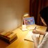 Multifunction Led Desk  Lamp Eye caring Desktop Lamp With Fan For Student Study Pink table lamp   fan