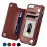 Multifunction Magnetic Leather Wallet Case Card Slot Shockproof Full Protection Cover for iPhone X 7 8 7 8 Plus brown PXBC