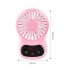 Multifunction Mini USB Fan Clock Travel Cooling Fan with Hanging Rope for Office Outdoor Home Pink 130 70 20mm