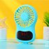 Multifunction Mini USB Fan Clock Travel Cooling Fan with Hanging Rope for Office Outdoor Home blue 130 70 20mm