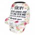 Multifunction Nursing Towel Watercolor Printing Baby Safety Seat Sunshade Windshield Cover  Light color  flowers