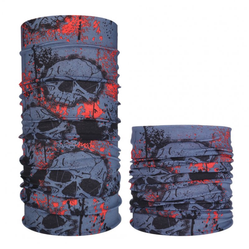 Multifunction Seamless Skull Pattern Magic Riding Mask Warm Scarf  Halloween Props 40#_25*50CM or so