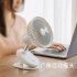 Multifunction USB Desktop Fan Mini Portable Rotation Cooling Fan for Office Household Traveling Car white