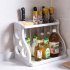Multifunctional 2 Layer Storage Rack for Kitchen Sauces Knife Organize Pink Double layer