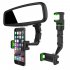 Multifunctional 360 Degree Rotate Phone  Holder Car Rearview Mirror Suspension For Smartphone Gps Car grey