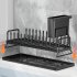 Multifunctional Carbon Steel Dish Drying Rack Set Of 2 Space Saving Plate Organizer Dish Drying Rack Pots Pans Storage Rack Lid Organizer Adjustable Rack For Ki