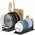 Multifunctional Carbon Steel Dish Drying Rack Set Of 2 Space Saving Plate Organizer Dish Drying Rack Pots Pans Storage Rack Lid Organizer Adjustable Rack For Ki