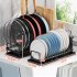 Multifunctional Carbon Steel Dish Drying Rack Set Of 2 Space Saving Plate Organizer Dish Drying Rack Pots Pans Storage Rack Lid Organizer Adjustable Rack For Ki